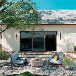 LED Außenlampe Wand 76,2 cm hoch IP44 Schwarz indirektes Licht