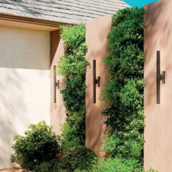 LED Außenlampe Wand 76,2 cm hoch IP44 Schwarz indirektes Licht