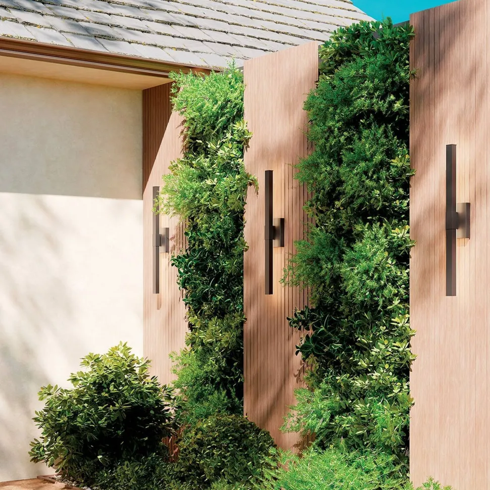 LED Außenlampe Wand 76,2 cm hoch IP44 Schwarz indirektes Licht