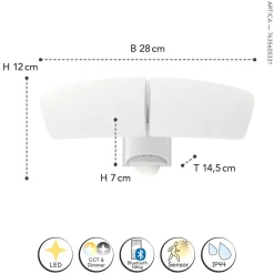 LED Außenleuchte Bewegungsmelder IP44 B:28 cm dimmbar