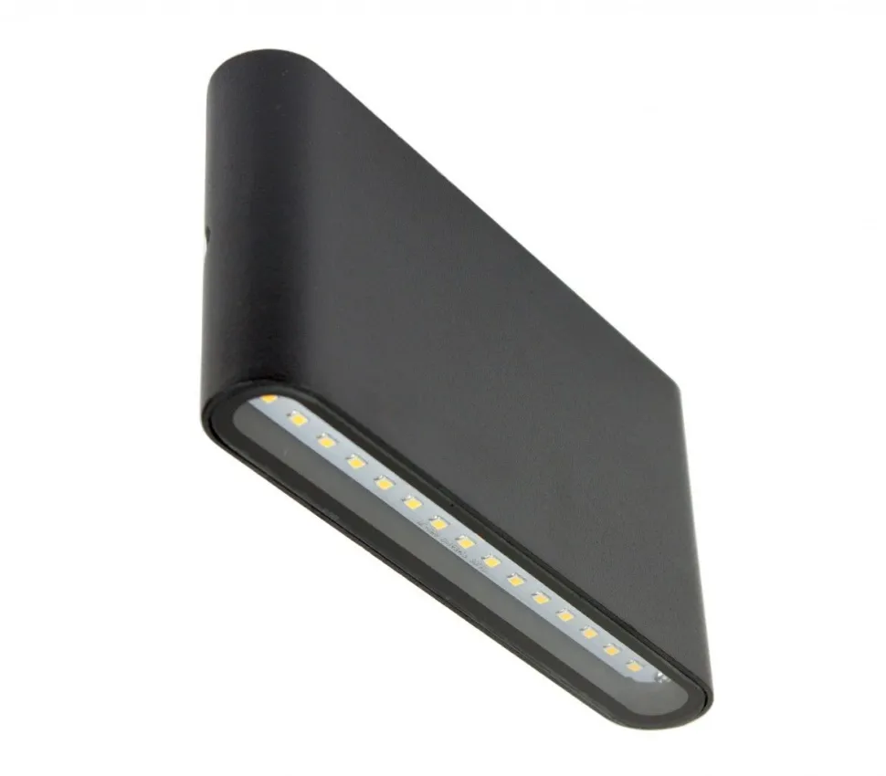 LED Außenleuchte flach Schwarz IP54 Up Down 3000K