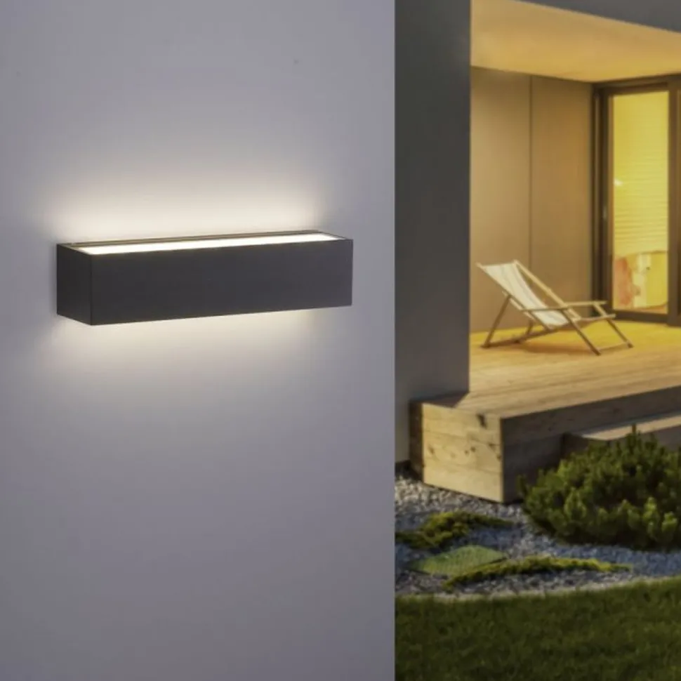 LED Außenleuchte Wand Aluminium B:25 cm IP65 Up & Down