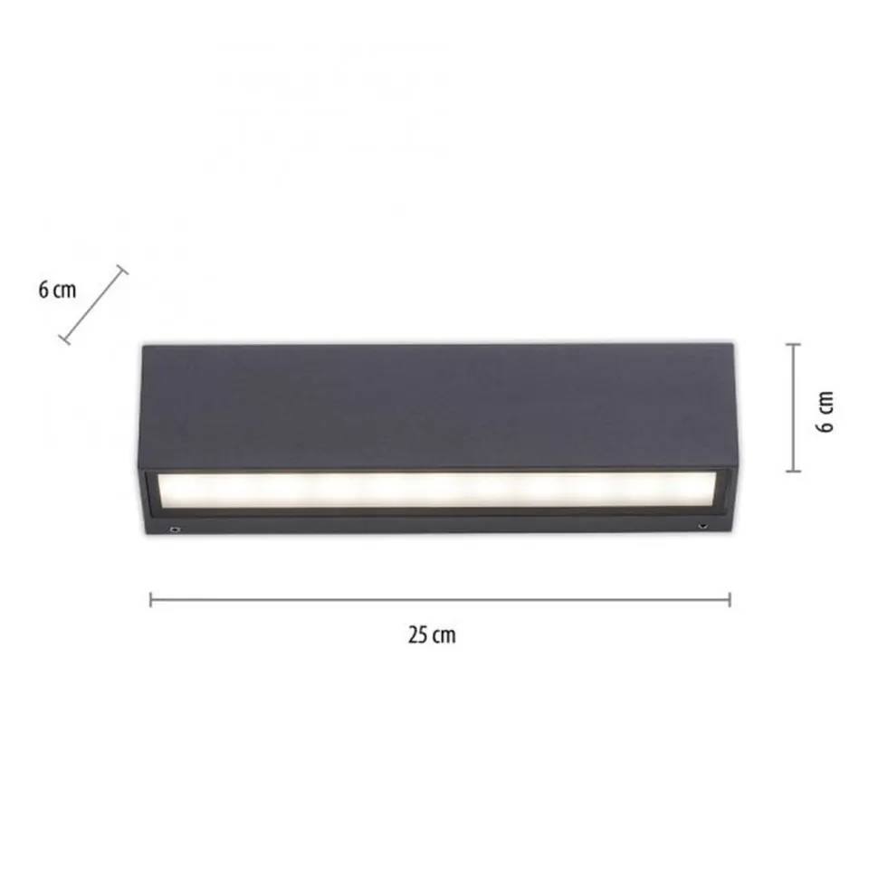 LED Außenleuchte Wand Aluminium B:25 cm IP65 Up & Down