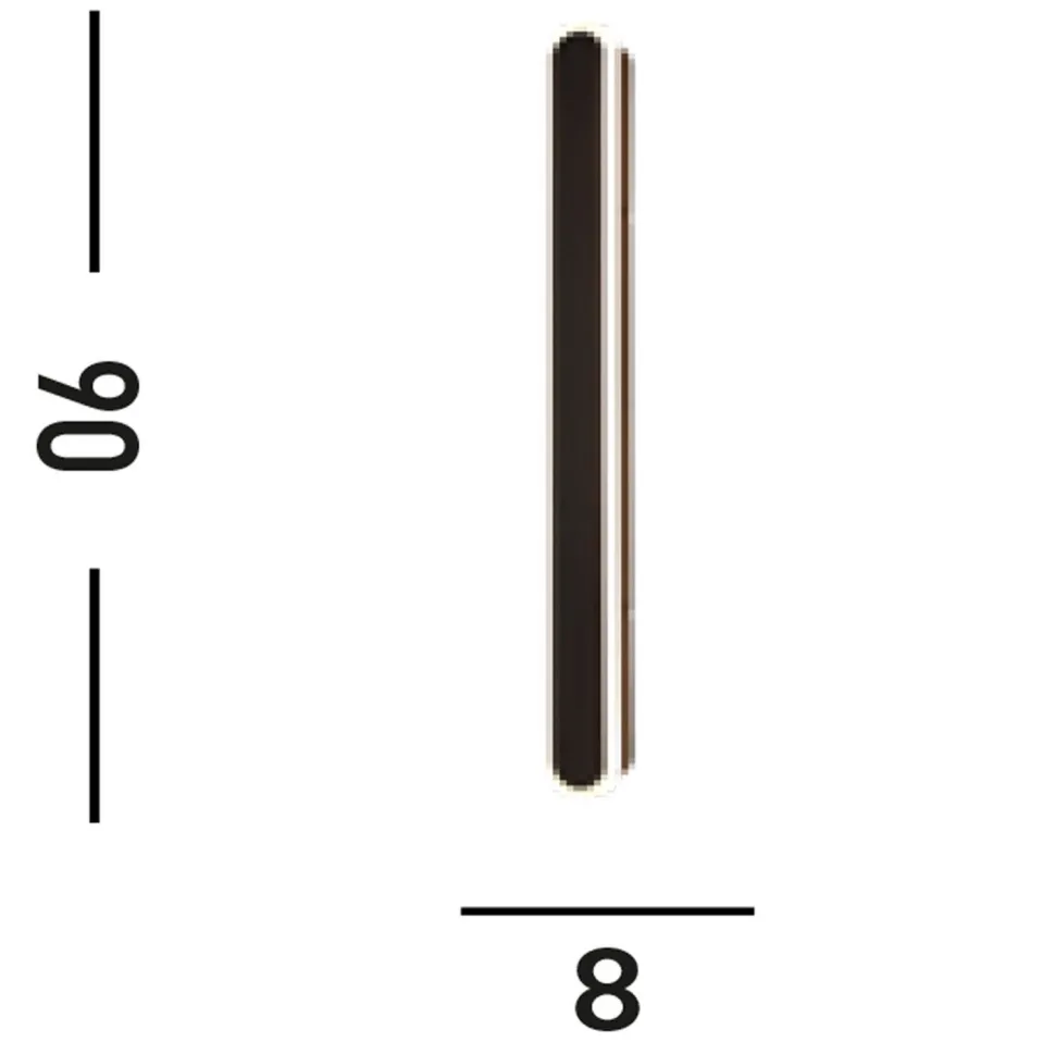 LED Außenleuchte Wand Schwarz Metall 18 W IP65 H:90 cm