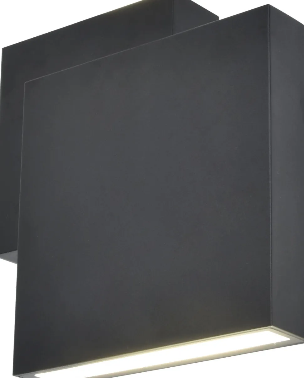 LED Außenleuchte Wand Up Down IP44 B:19,5 cm Schwarz