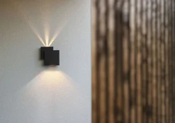 LED Außenleuchte Wand Up Down IP44 B:19,5 cm Schwarz