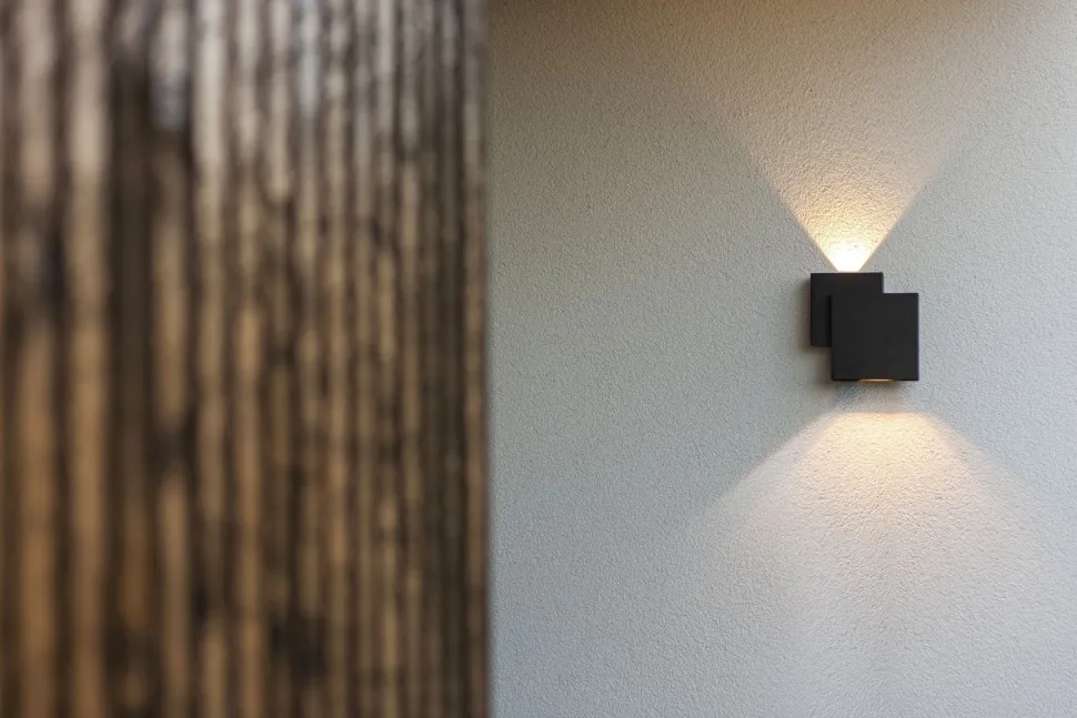LED Außenleuchte Wand Up Down IP44 B:19,5 cm Schwarz