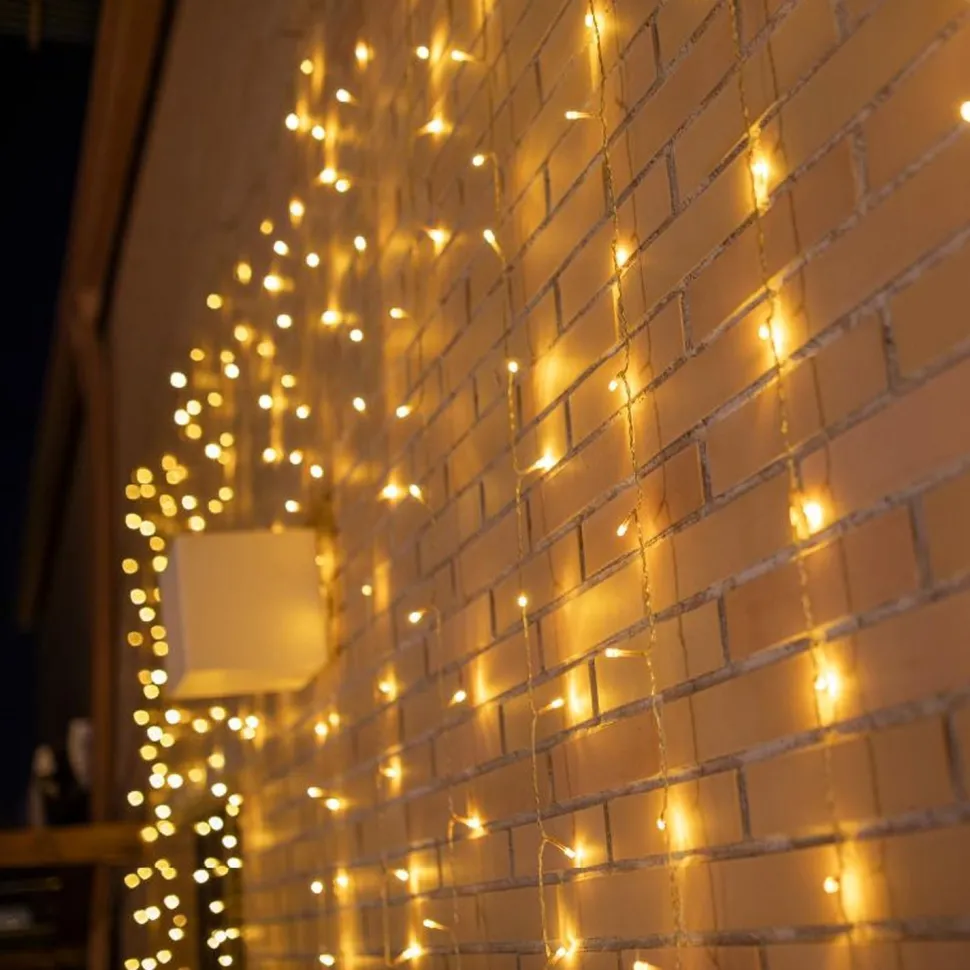 LED Außenlichterkette IP44 6 x 3 m 2700 K Stecker Kabel