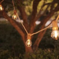 LED Außenlichterkette 5m 10x E27 IP44 2700 K mit Stecker