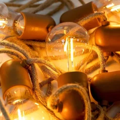 LED Außenlichterkette 5m 10x E27 IP44 2700 K mit Stecker