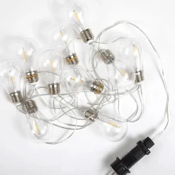 LED Außenlichterkette mit Stecker IP44 Transparent 4,5m 2700K
