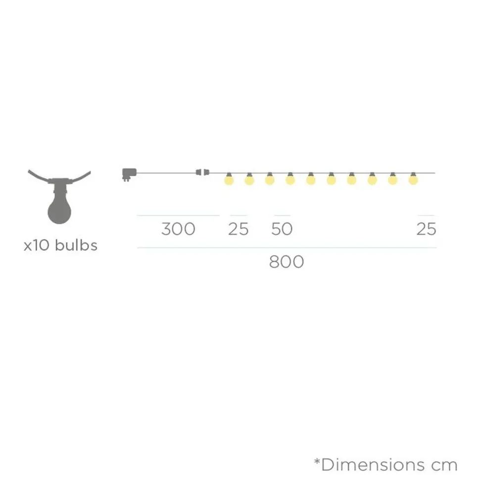 LED Außenlichterkette Solar IP44 Schwarz 2700 K 5m lang