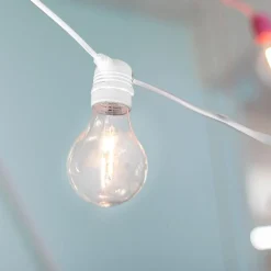 LED Außenlichterkette 10x E27 IP44 Weiß 2700 K 5 m lang