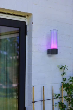 LED Außenwandlampe Aluminium RGB H:26 cm IP44 500 lm