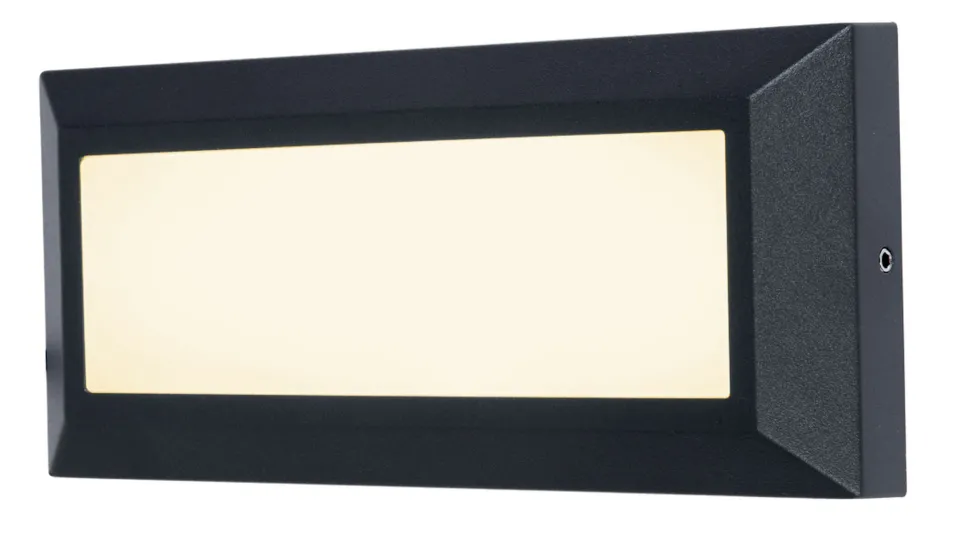 LED Außenwandlampe Schwarz B:32 cm 3000 K IP54 blendarm