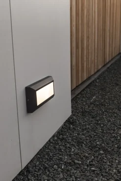 LED Außenwandlampe Schwarz B:32 cm 3000 K IP54 blendarm