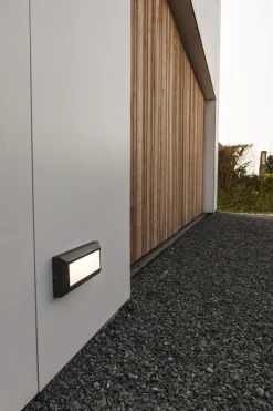 LED Außenwandlampe Schwarz B:32 cm 3000 K IP54 blendarm