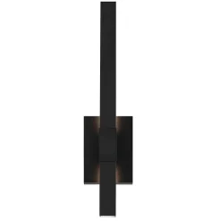 LED Außenwandleuchte Aluminium H: 56 cm IP44 Schwarz indirekt