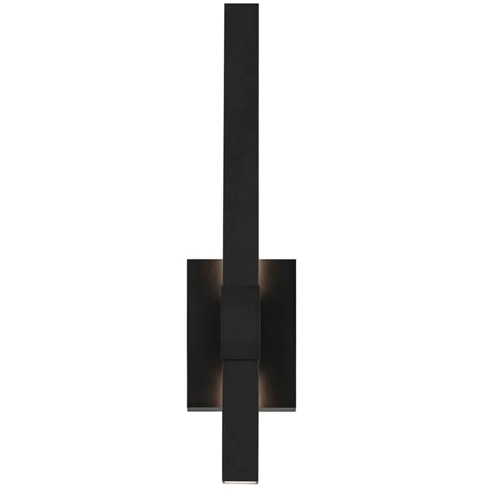 LED Außenwandleuchte Aluminium H: 56 cm IP44 Schwarz indirekt