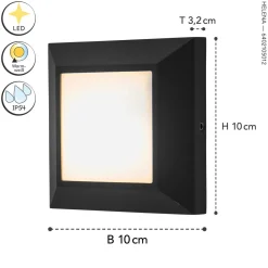 LED Außenwandleuchte Aluminium IP54 4 W 3000 K Schwarz