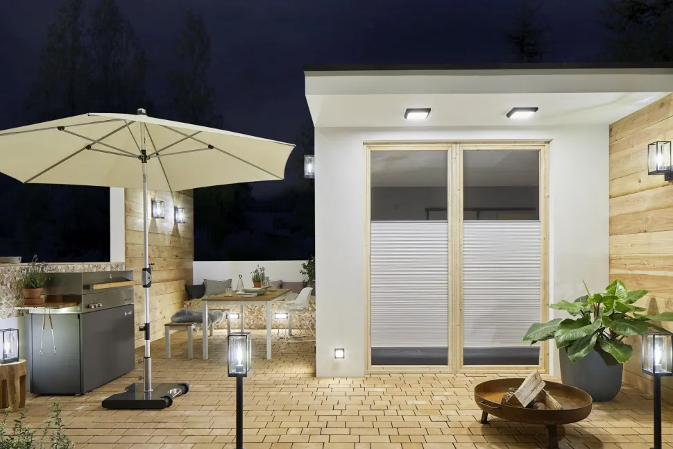 LED Außenwandleuchte Aluminium 4000 K IP54 blendarm