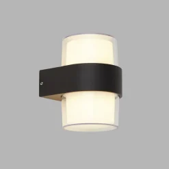 LED Außenwandleuchte IP44 Schwarz Weiß 3000 K Up Down