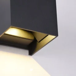 LED Außenwandleuchte Metall Up Down IP54 Schwarz 400 lm