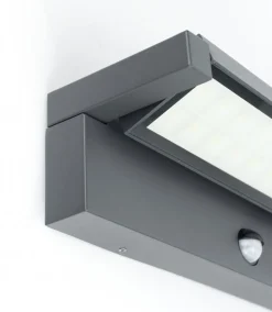 LED Außenwandleuchte mit Bewegungssensor Aluminium Glas