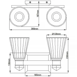 LED Badezimmerlampe Wand IP44 36,8 cm breit Glas Metall