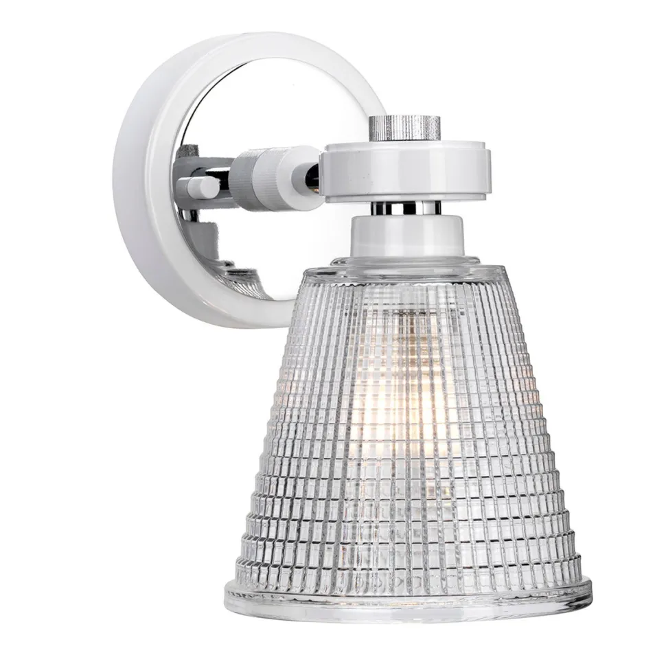 LED Badezimmerleuchte Glas IP44 in Chrom verstellbar