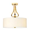 LED Badezimmerleuchte IP44 rund in Gold Creme Decke