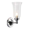 LED Badlampe Messing massiv Glas in Chrom IP44