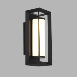 LED Badlampe Wand IP44 Schwarz Weiß H: 20 cm blendarm