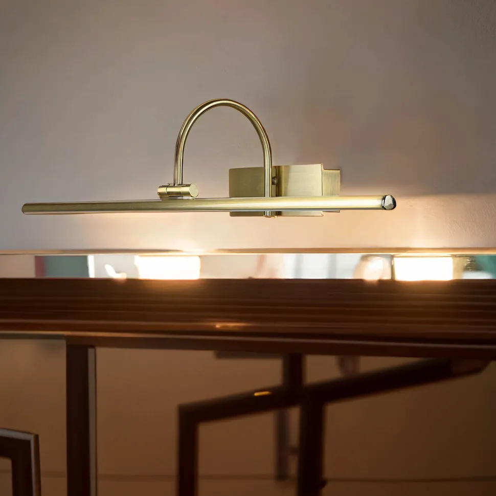 LED Bilderleuchte in Messing Antik 12W Jugendstil