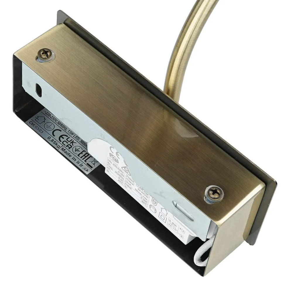 LED Bilderleuchte in Messing Antik 12W Jugendstil