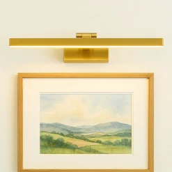 LED Bilderleuchte mit Schalter in Messing 3000 K B: 39 cm