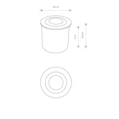 LED BodenEinbauleuchte Ø 6,5 cm IP65 Schwarz 3000 K 120 lm