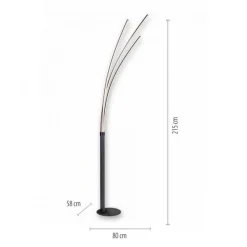 LED Bogenleuchte Schwarz Metall 6 W 733 lm 215 cm XXL