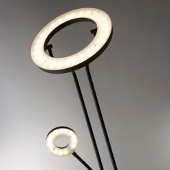 LED Deckenfluter dimmbar 193 cm 3000 K Schwarz Lesearm