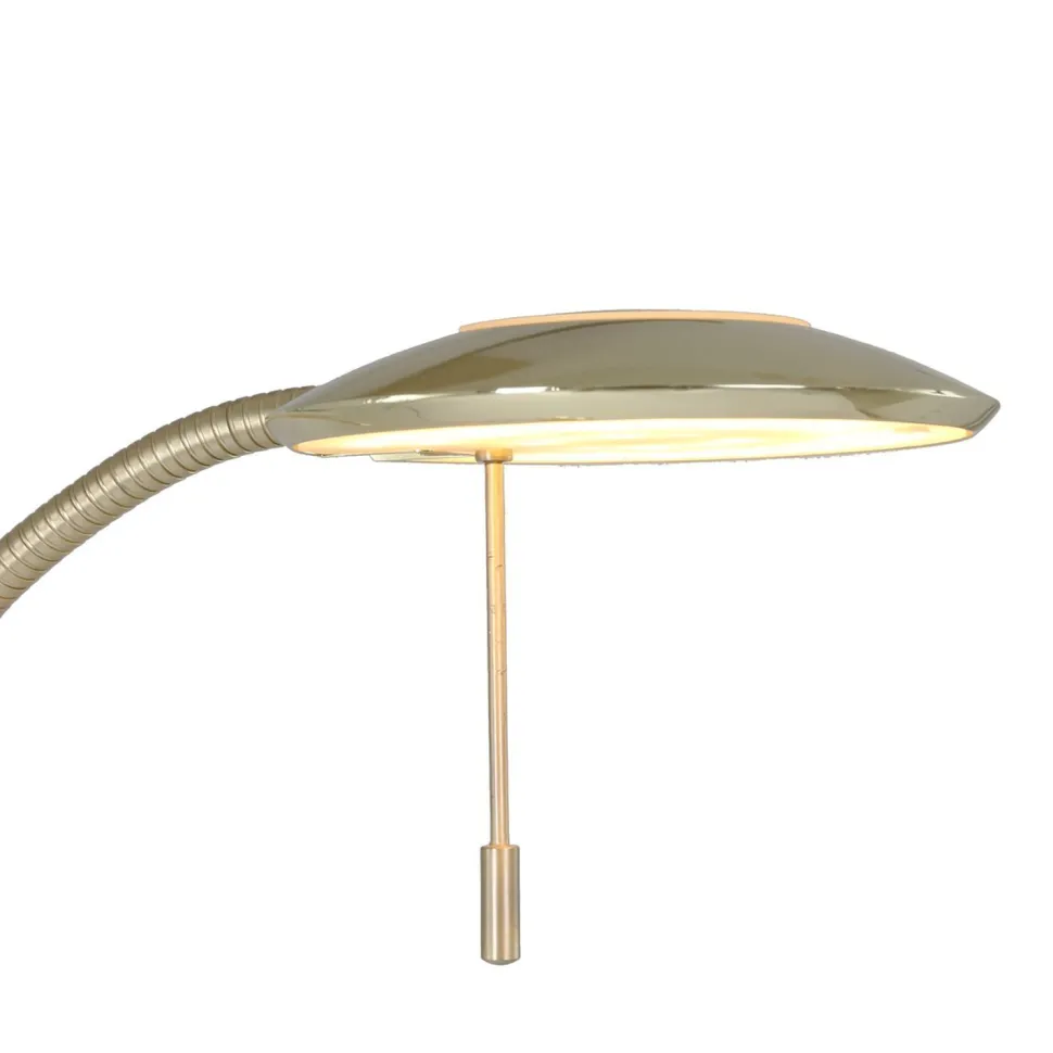 LED Deckenfluter mit Lesearm in Messing 185 cm dimmbar