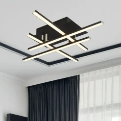 LED Deckenlampe 3000 K warmweiß Schwarz matt Chrom