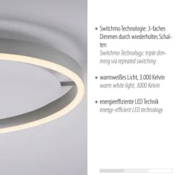 LED Deckenlampe Aluminium Metall Ø39,3 cm 20 W dimmbar