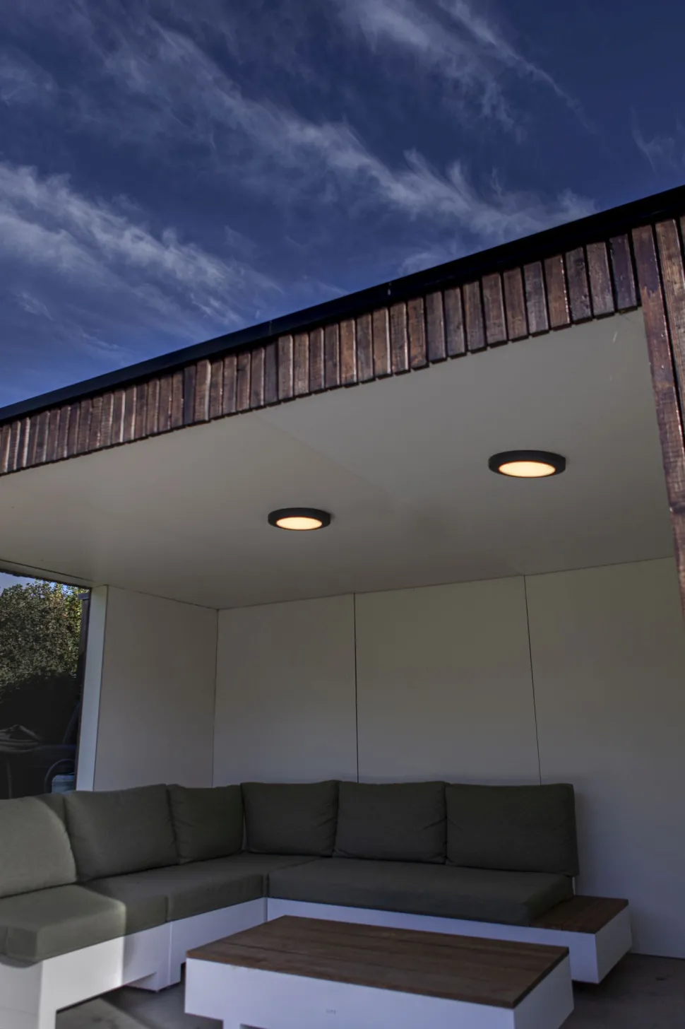 LED Deckenlampe außen Anthrazit Aluminium IP54 Ø30,5 cm