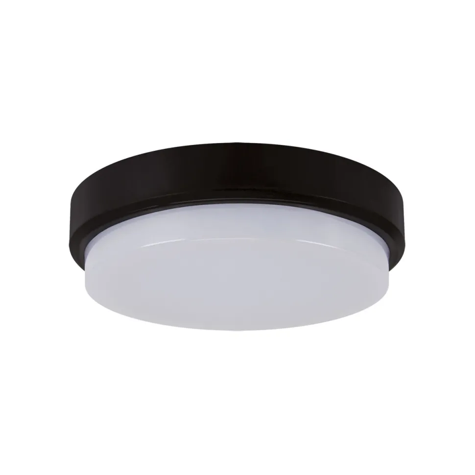 LED Deckenlampe außen IP65 B: 17,5 cm Schwarz Weiß rund klein