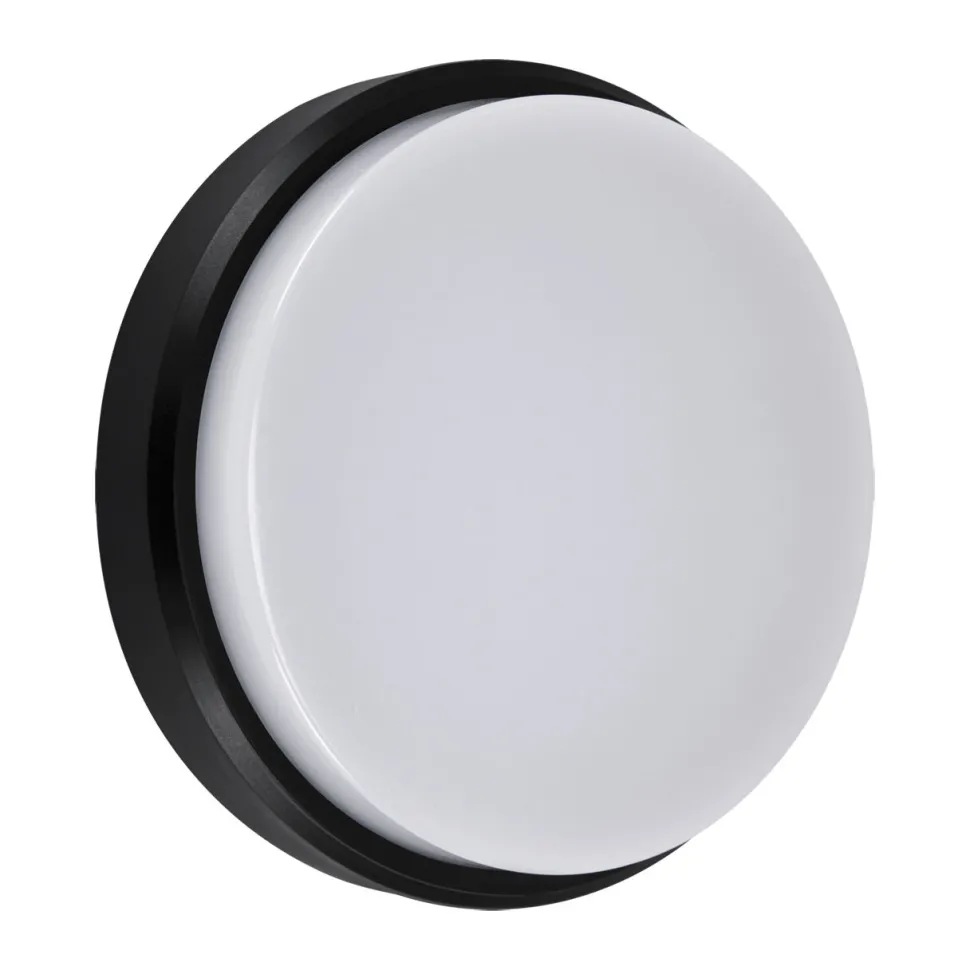 LED Deckenlampe außen IP65 B: 17,5 cm Schwarz Weiß rund klein