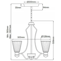 LED Deckenlampe Badezimmer IP44 50,3 cm breit höhenverstellbar