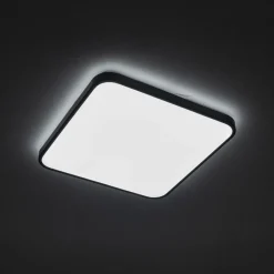 LED Deckenlampe blendarm Aluminium 32 W 4000 K Schwarz