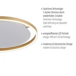 LED Deckenlampe dimmbar Ø58,5 cm 3650 lm in Messing