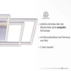 LED Deckenlampe dimmbar in Stahl L:75 cm 5760 lm Modern