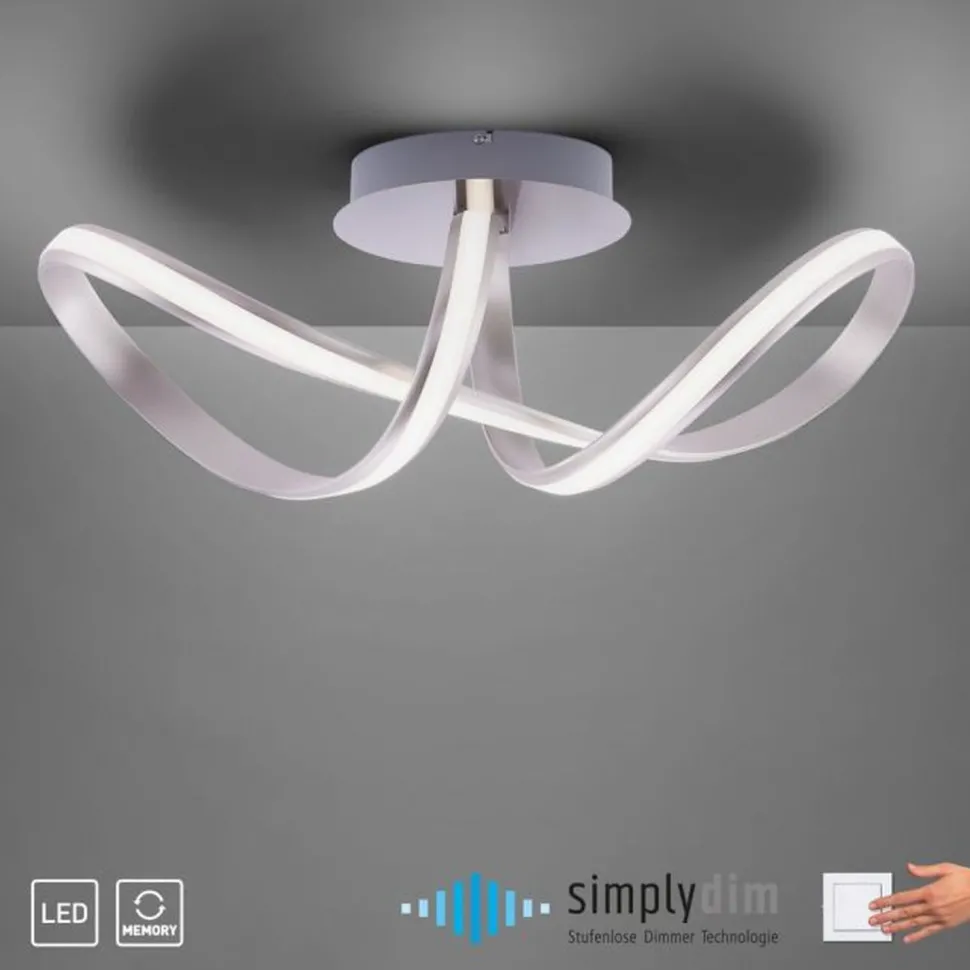 LED Deckenlampe dimmbar Metall in Stahl 2050 lm Modern